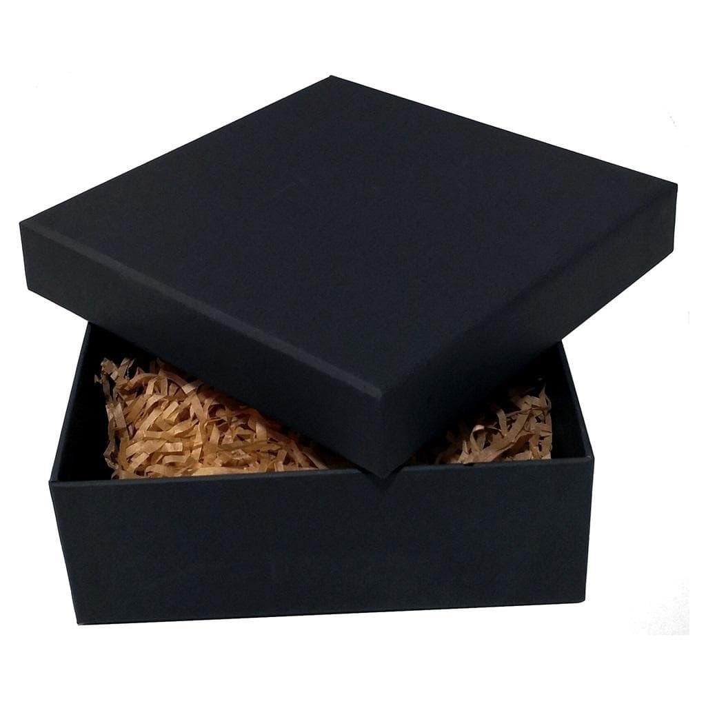 Pudełko tekturowe kraft czarne 23 x 16 x 6,5 cm z wypełniaczem