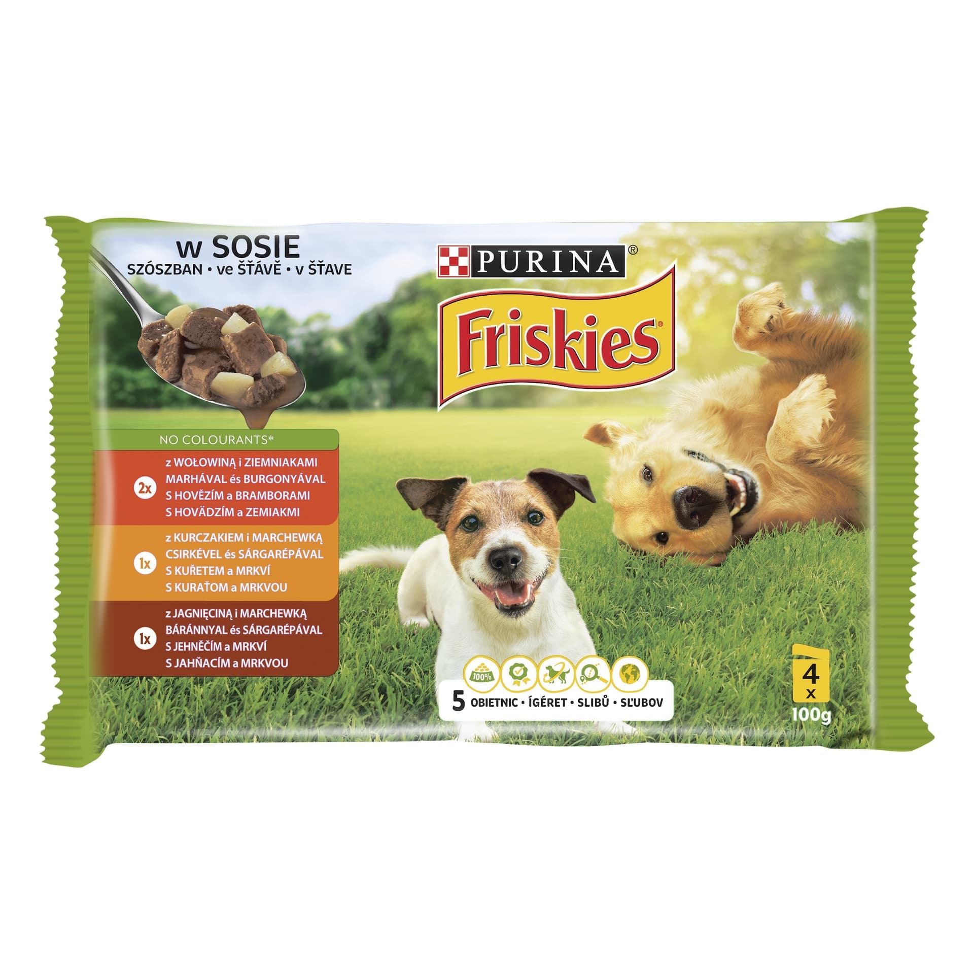 Purina Friskies Adult z wołowiną, kurczakiem i jagnięciną 24 x 85 g