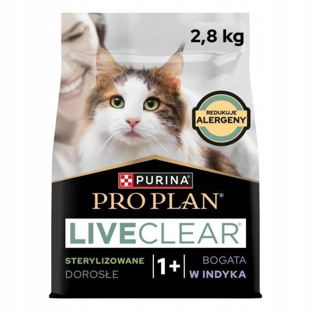 Purina Pro Plan LiveClear Sterilised Adult karma dla kota bogata w indyka 2,8 kg