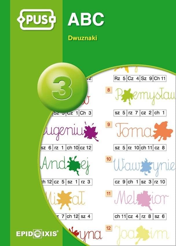 PUS ABC 3: Ćwiczenia dwuznaków - Ćwiczenia dla przedszkolaków i klas 1-3