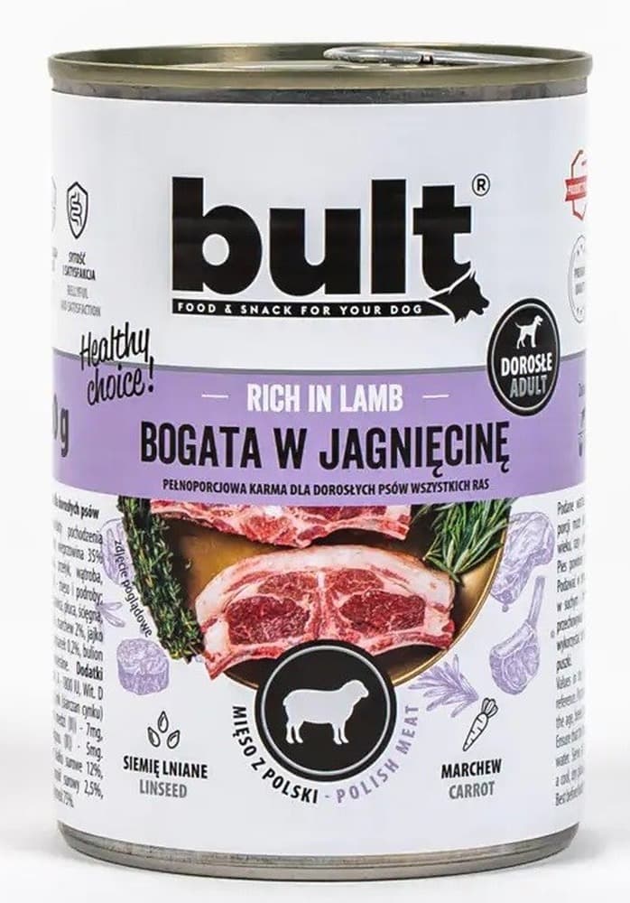 BULT Puszka dla psa bogata w jagnięcinę 800g