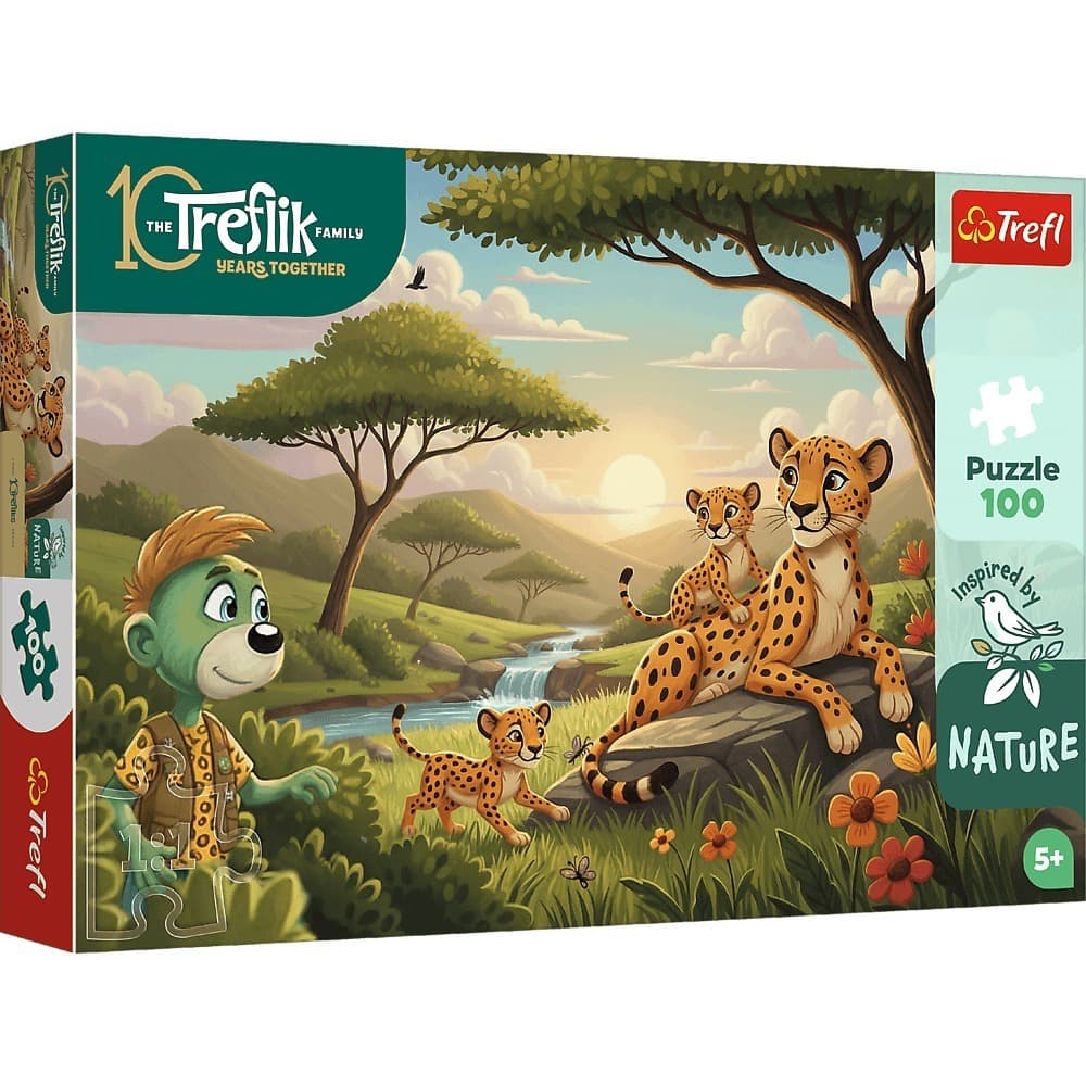 Puzzle 100 Inspired By Nature Gepardy Rodzina Treflików 16592