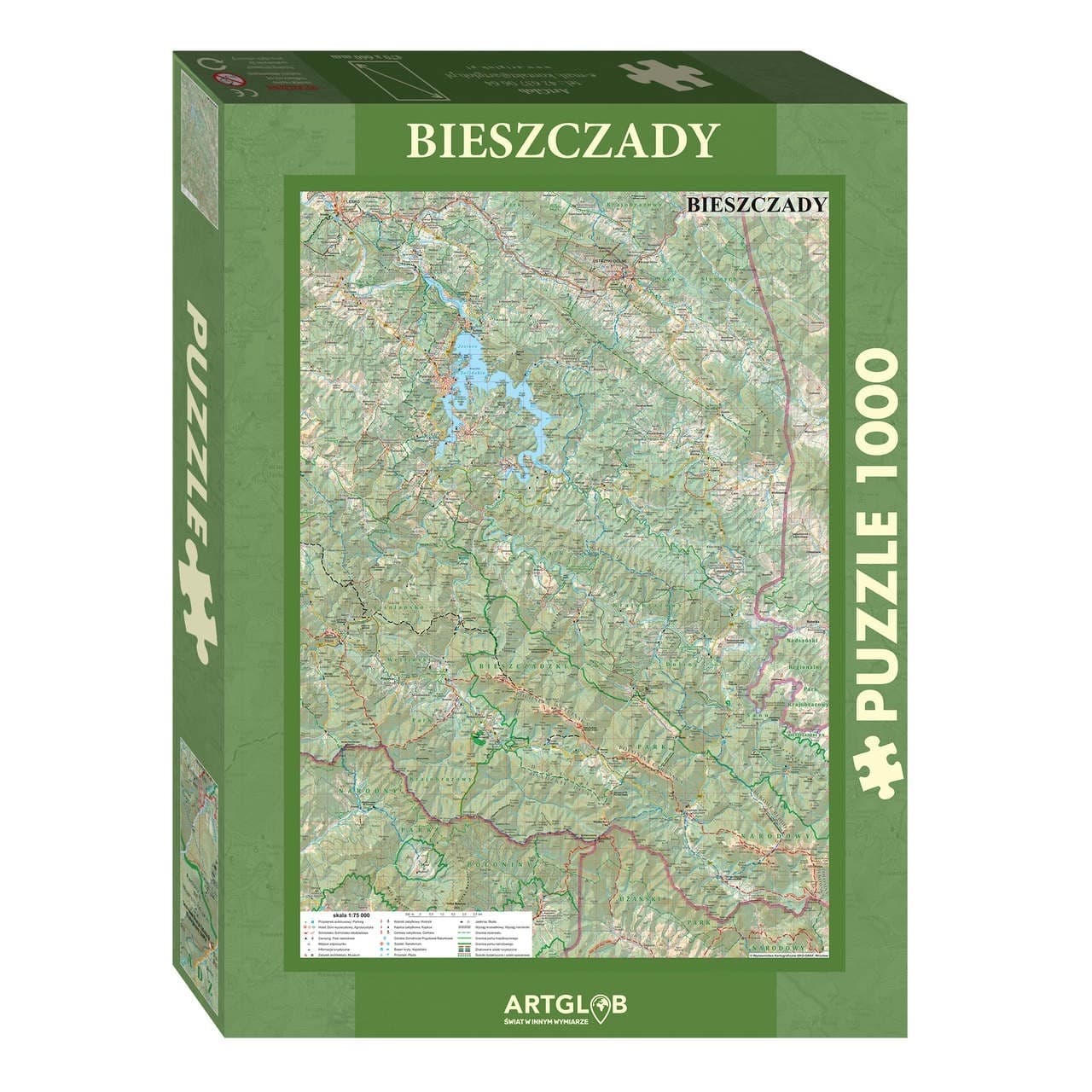 Puzzle 1000 - Mapa Turystyczna Bieszczady 1:75 000