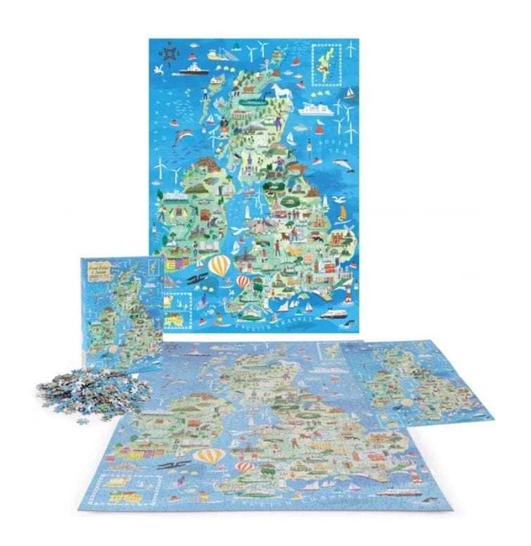 Puzzle 1000 elementów Mapa Wielkiej Brytanii i Irlandii