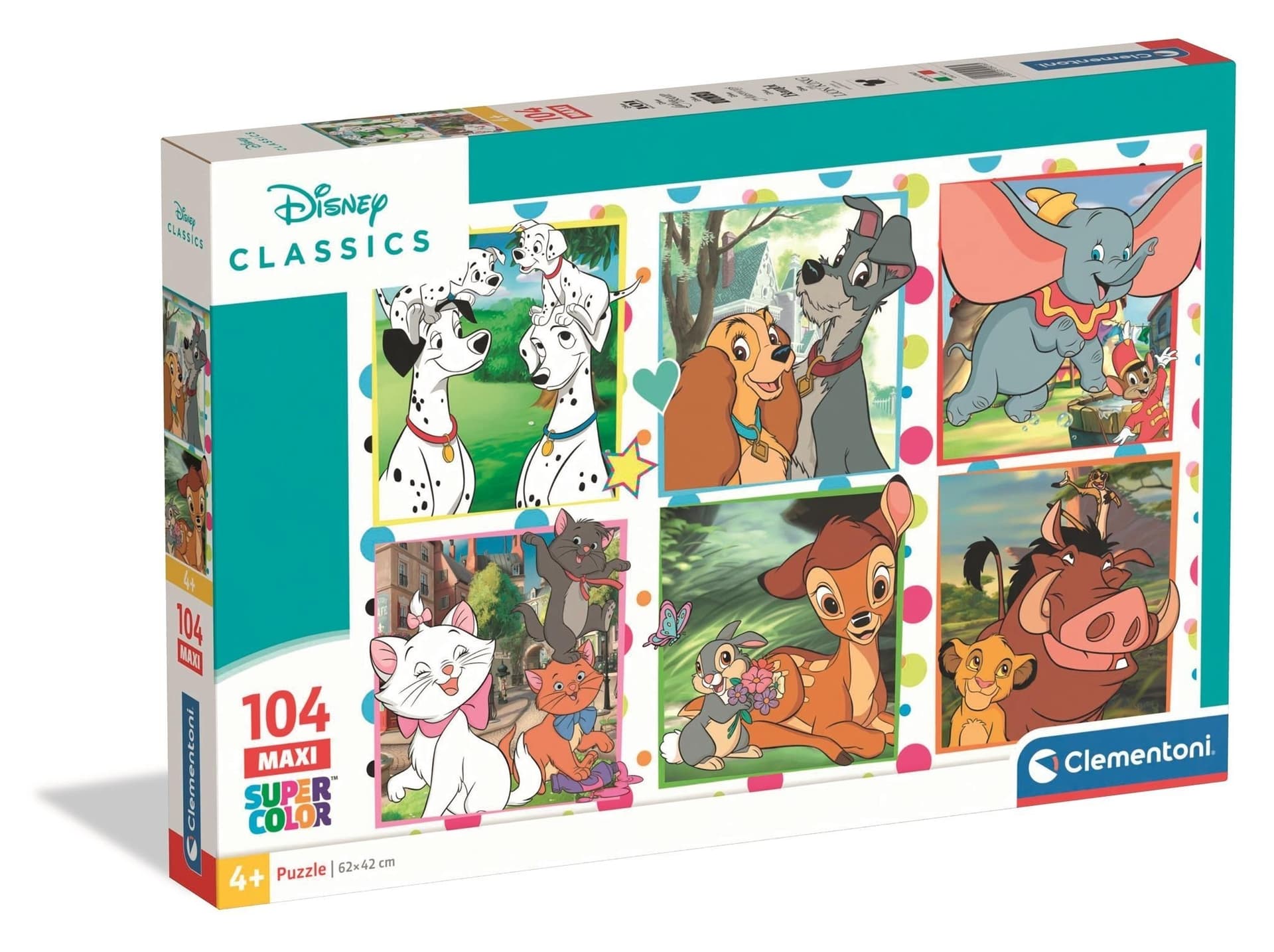 Puzzle 104 elementy Maxi Super kolor Disney Classics 25016