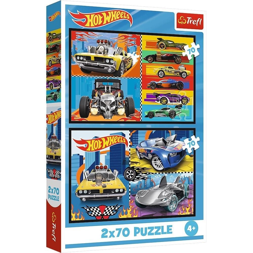 PUZZLE 2x70 - Samochodziki Hot Wheels 34442