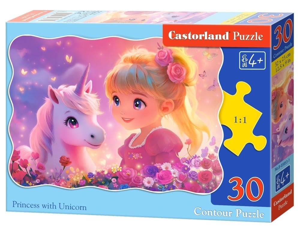 Puzzle 30 elementów Księżniczka z Jednorożcem