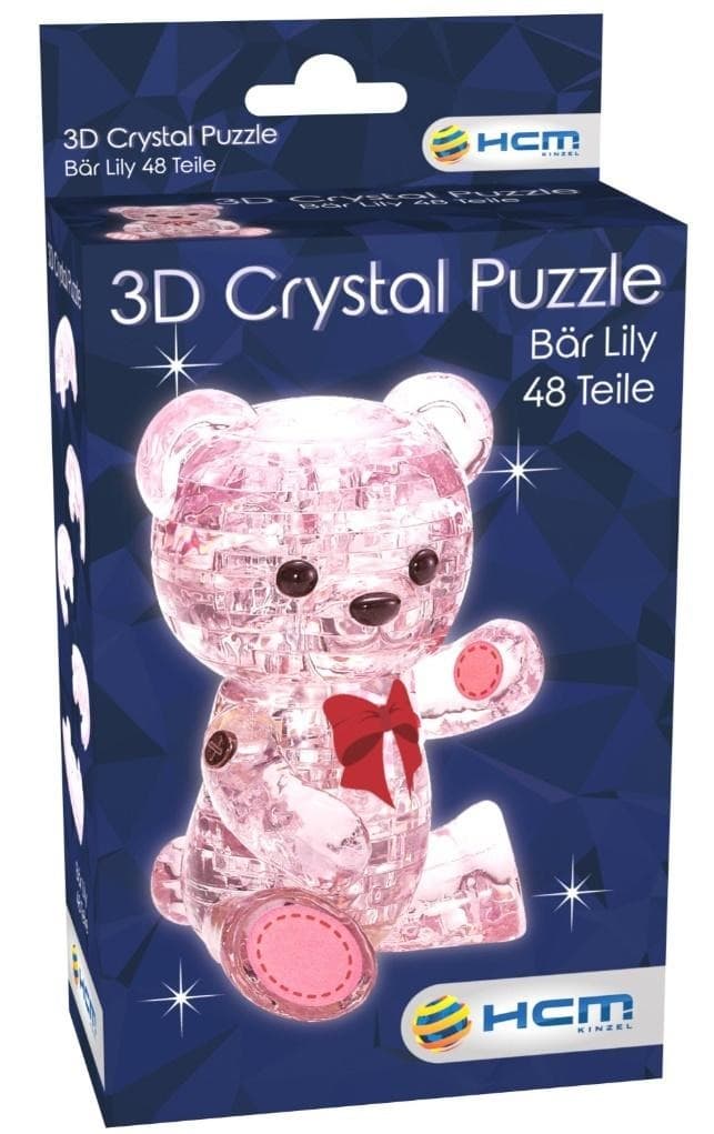 Puzzle 3D Crystal Puzzle Miś Lily różowy 48 elementów