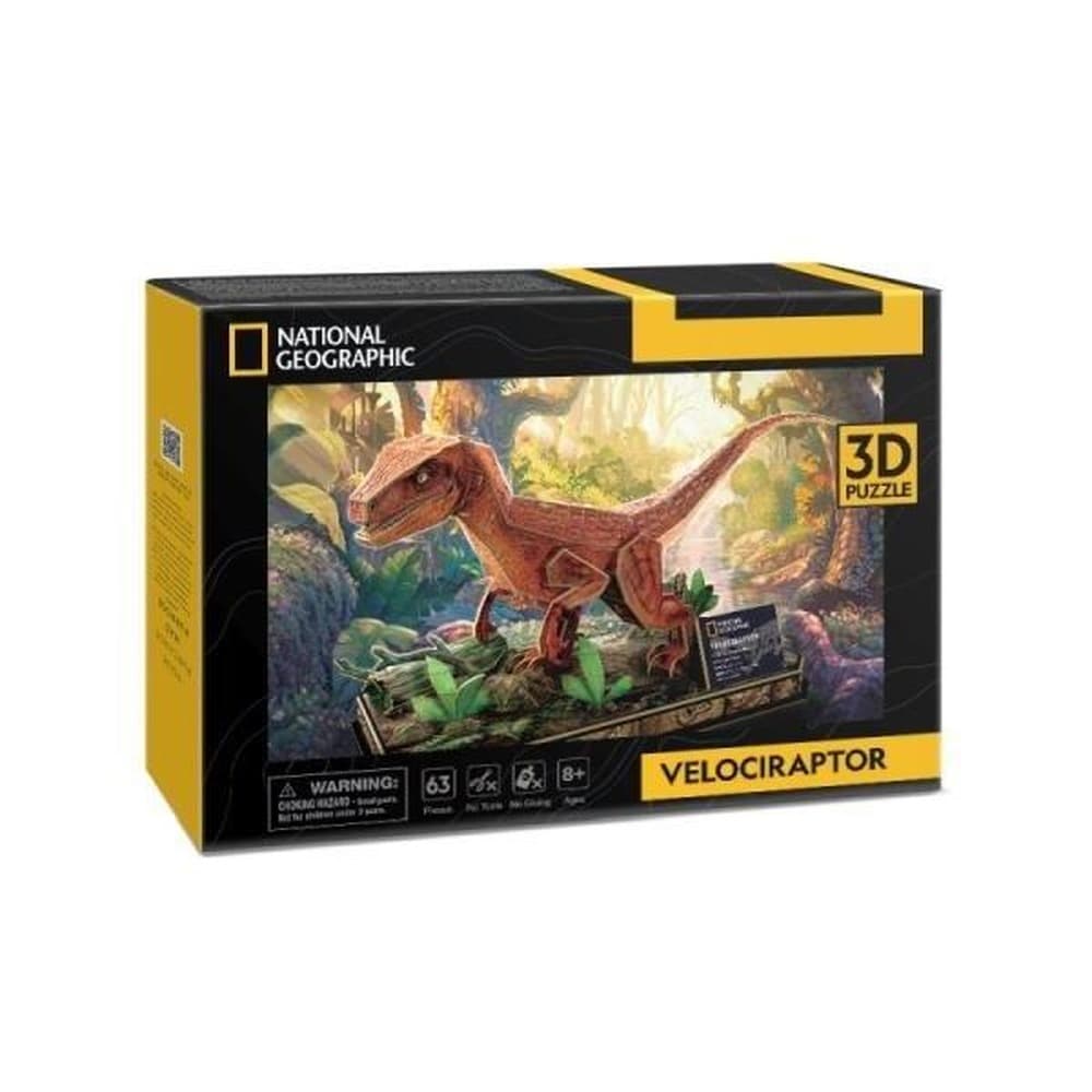Puzzle 3D Dinozaur Velociraptor National Geographic 63 elementy