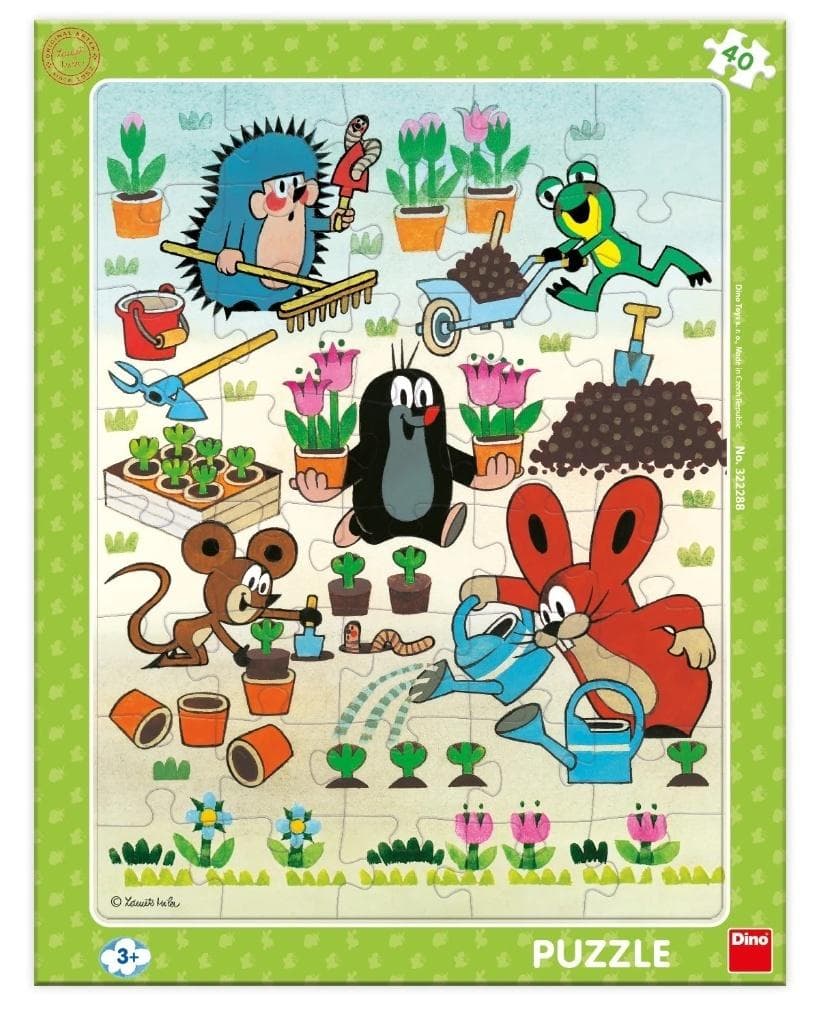 Puzzle ramkowe Krecik w ogródku 40 elementów Dino