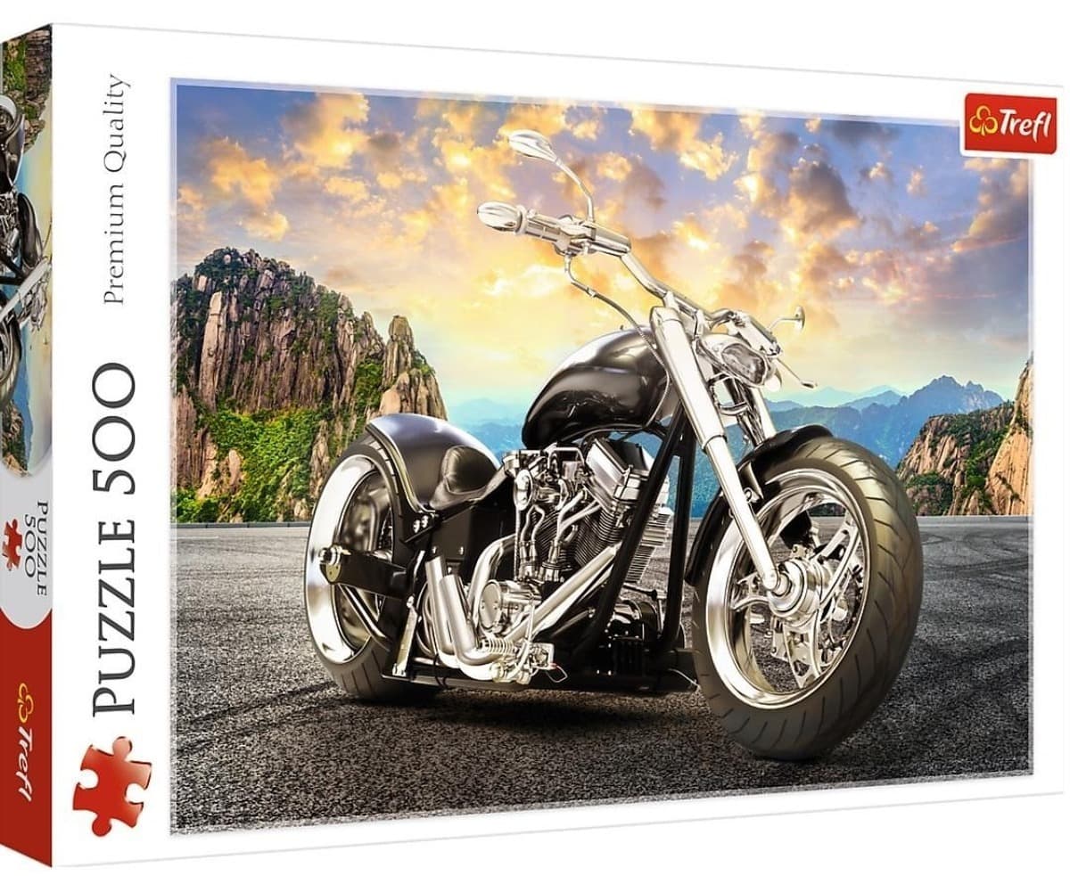 Puzzle 500 elementów Czarny motocykl Trefl