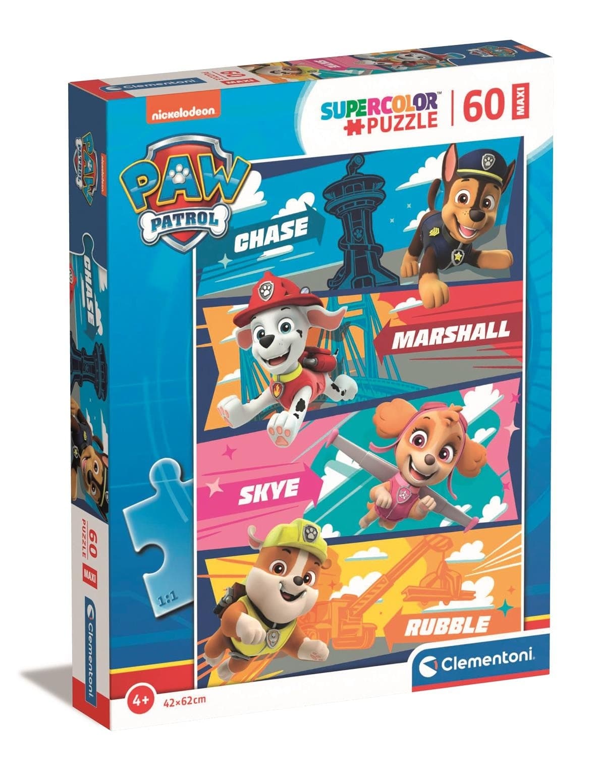 Puzzle 60 elementów Maxi Super Kolor Psi Patrol