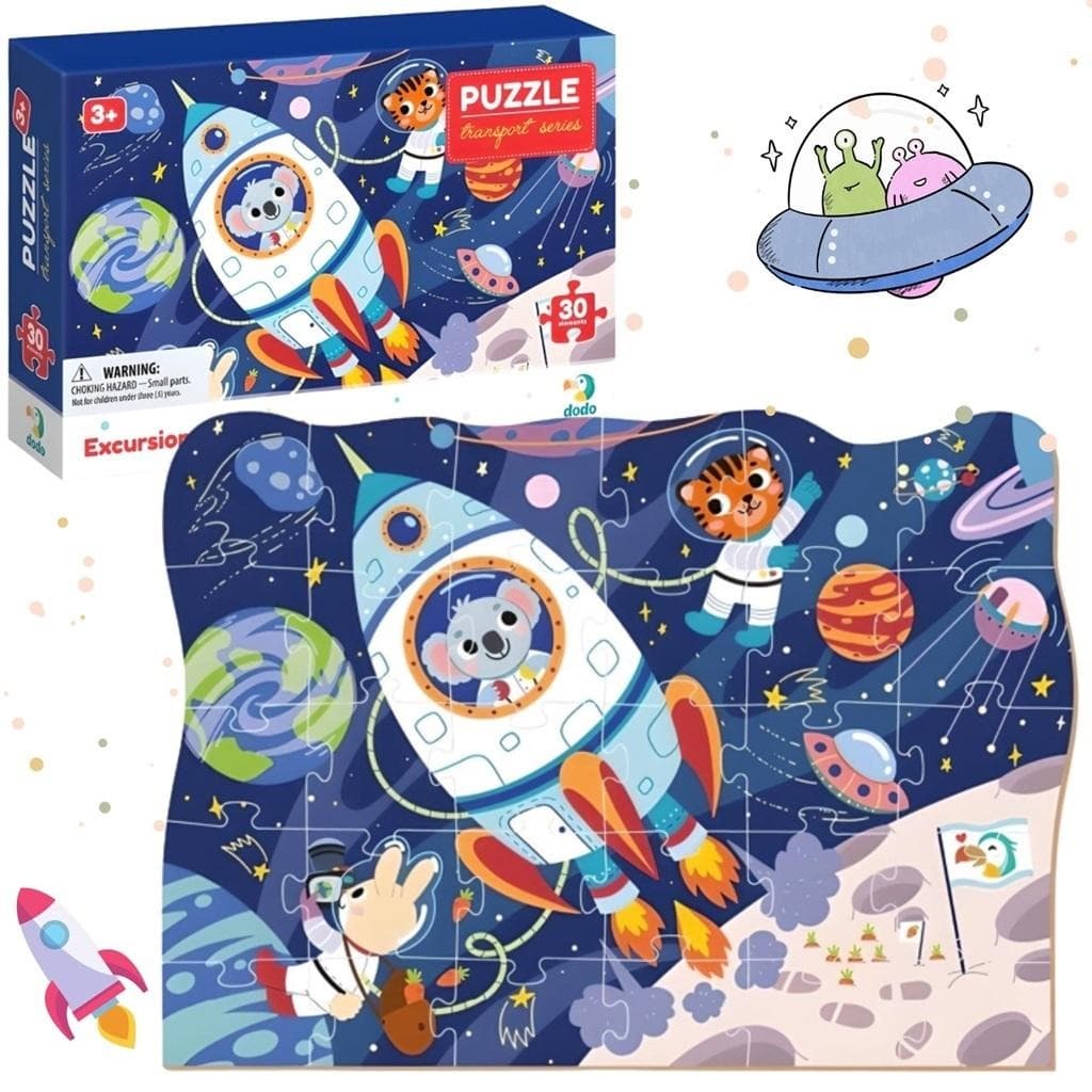 Puzzle dla dzieci Wyprawa w kosmos Wyprawa w kosmos 30 elementów Dodo
