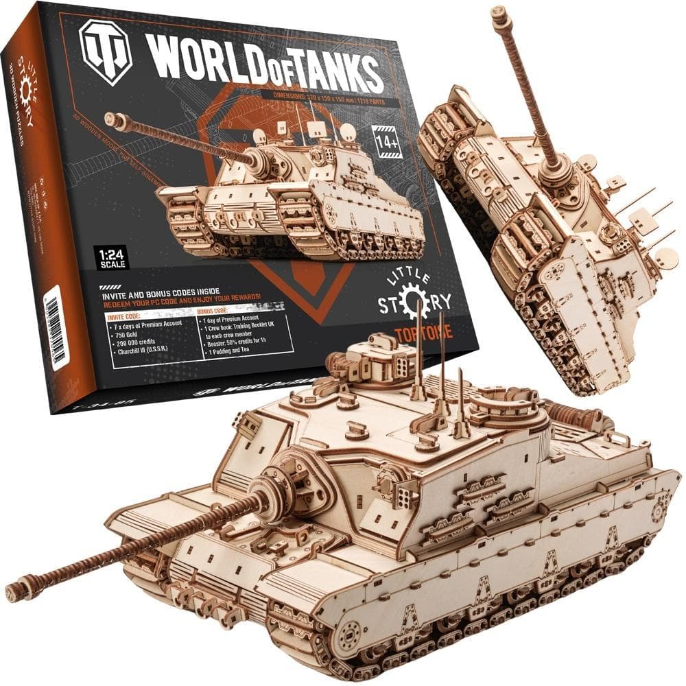 Drewniane puzzle 3D Czołg Tortoise Little Story
