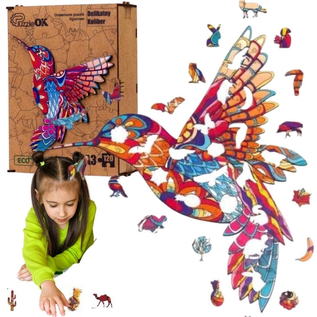 Drewniane Puzzle Eko Delikatny Koliber A3 120 Elementów