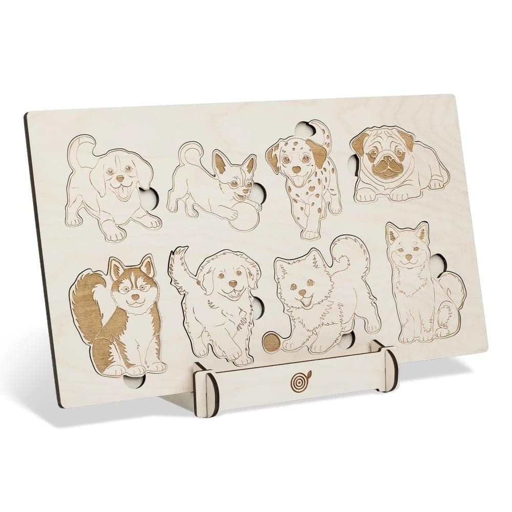 Puzzle drewniane Psijaciele Rasy psów 470x270 mm