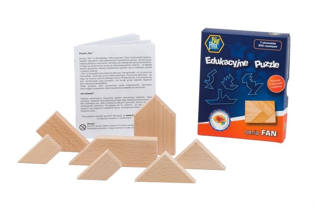 Drewniane puzzle FAN - układanka logiczna