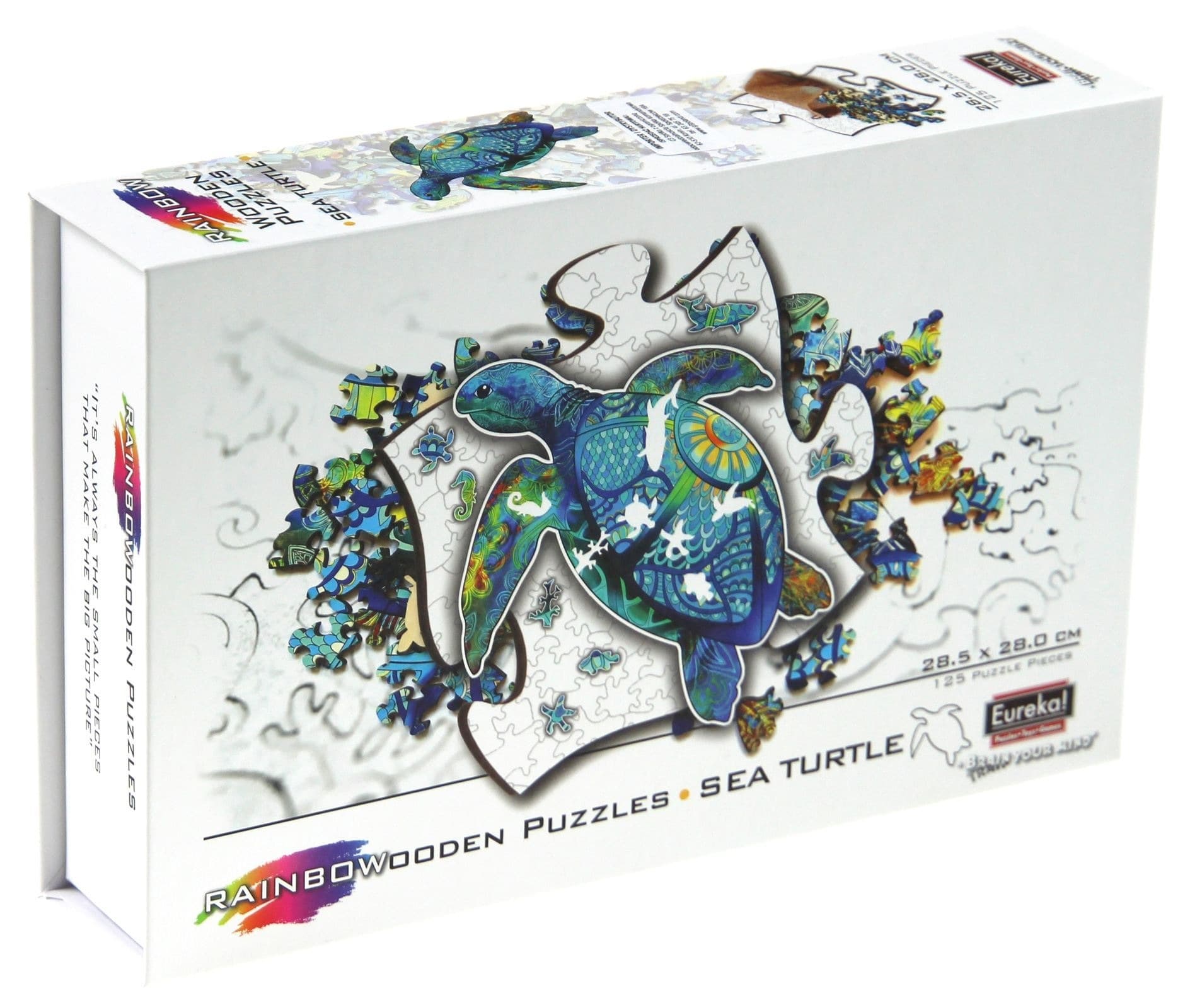 Puzzle drewniane Żółw Morski kolorowe 125 elementów