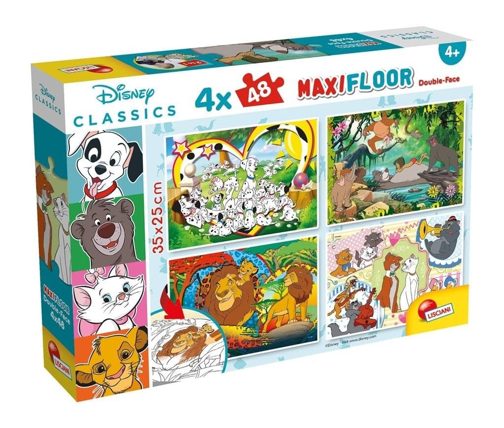 Puzzle dwustronne Maxi Disney 4x48 elementów