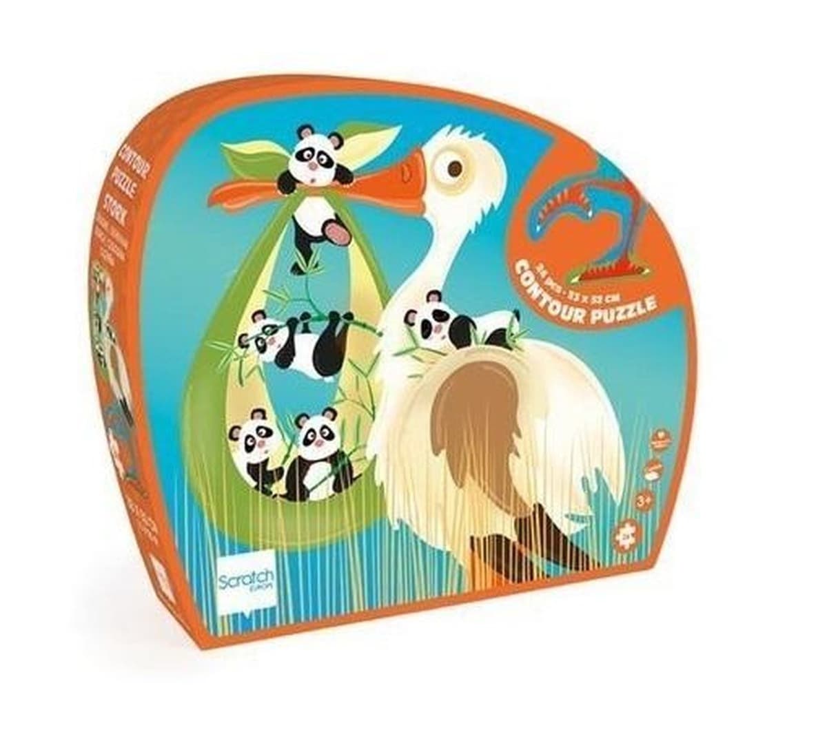 Puzzle konturowe Bocian 24 elementy Scratch