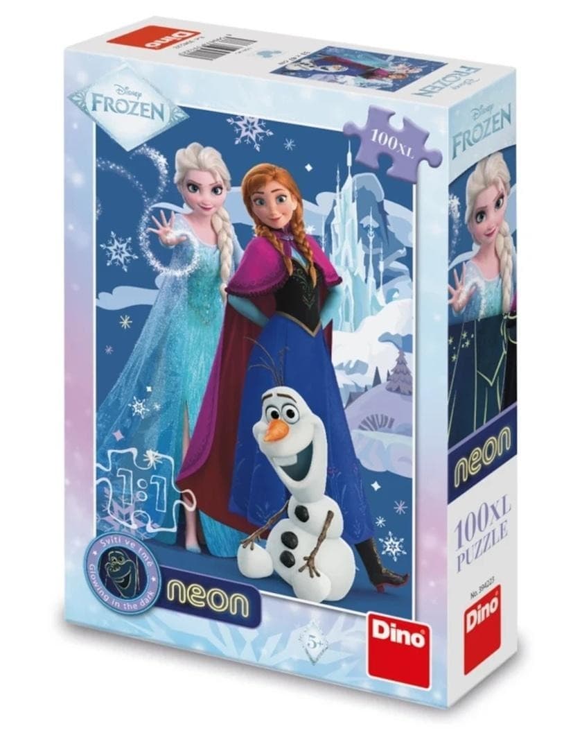 Puzzle Kraina Lodu Frozen 100 elementów Świecące w Ciemności Dino Toys