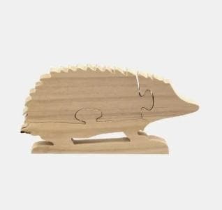 Puzzle przestrzenne Jeż z drewna topolowego 139 x 155 mm