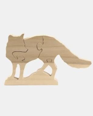 Puzzle przestrzenne Lis 3D z drewna topolowego 158x203 mm