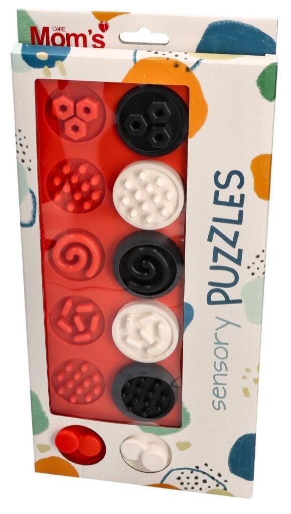 Puzzle sensoryczne kółka XL kontrastowe dla niemowląt
