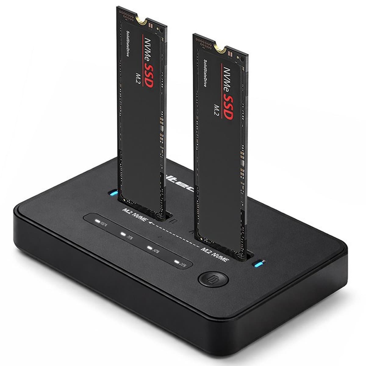Qoltec Stacja Dokująca SSD M.2 NVMe PCIe USB-C 20Gb/s DUAL 2x8TB Klonowanie Offline