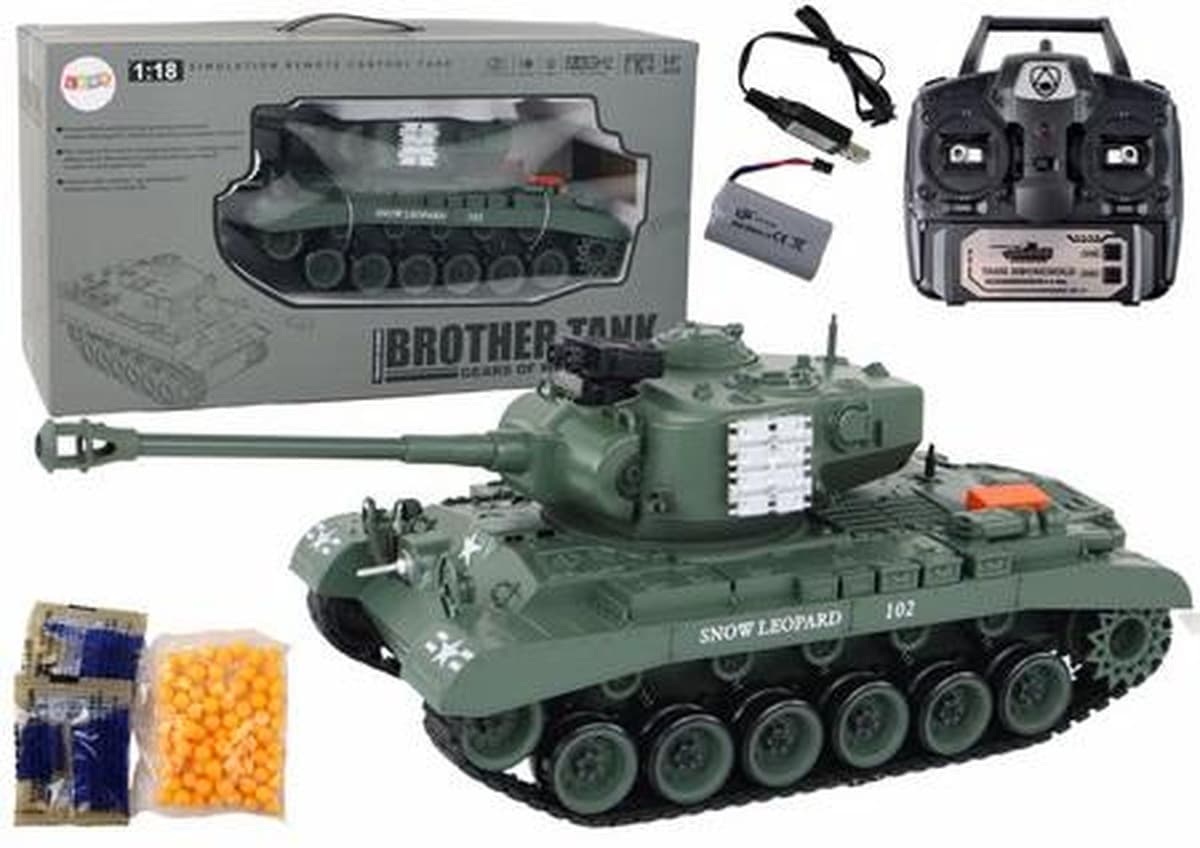 Czołg zdalnie sterowany Leopard Armata skala 1:18 szary