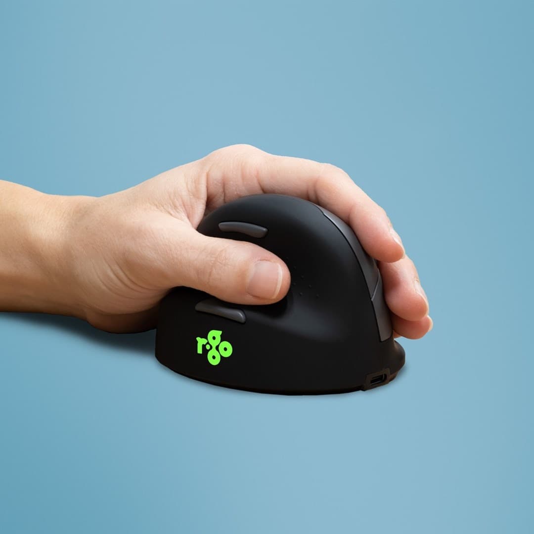 R-Go Pele HE ergonomiczna myszka leworęczna srebrna Bluetooth