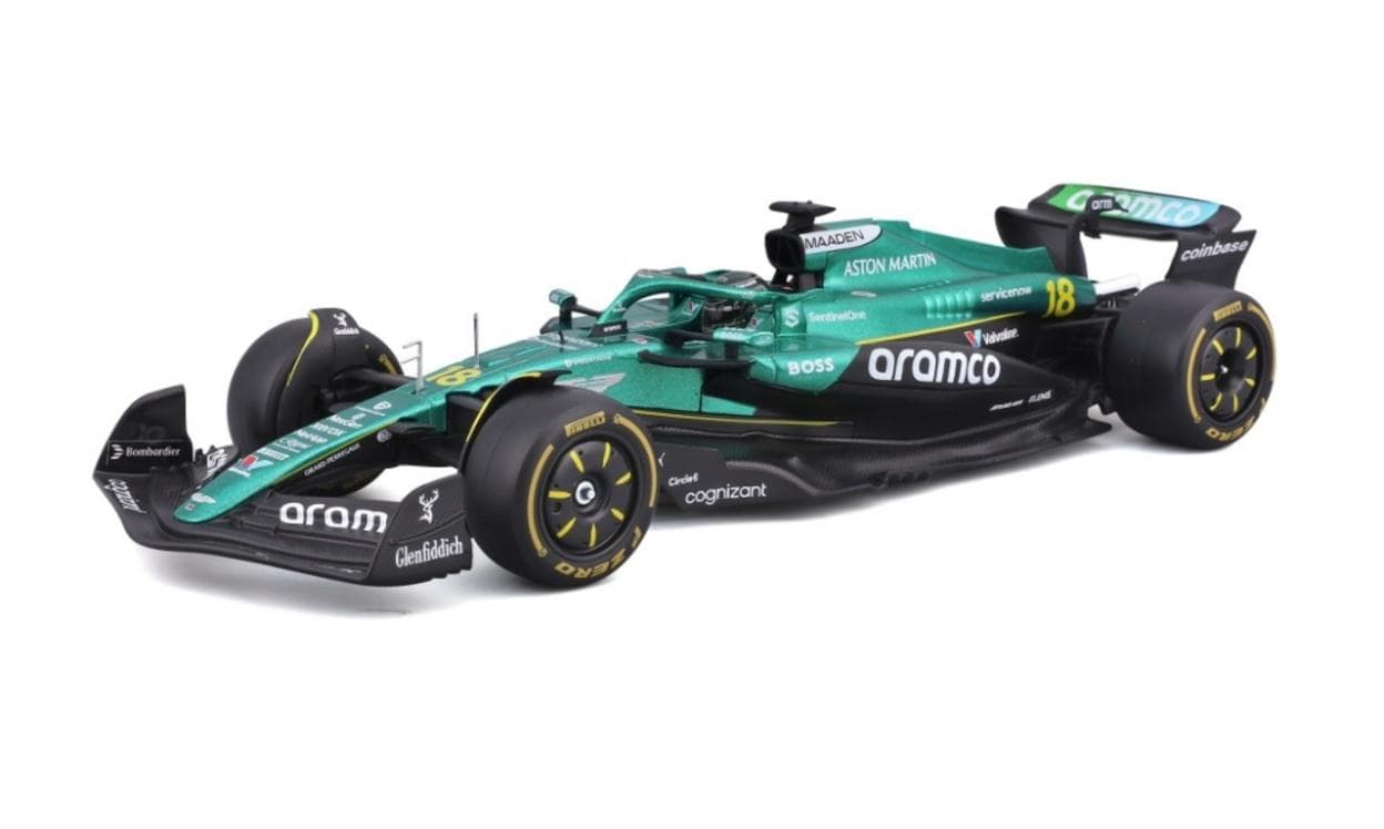 Bolid F1 Aston Martin AMR25 2025 Lance Stroll #18 model kolekcjonerski 1:24 Bburago