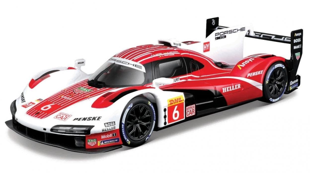Porsche 963 #6 model samochodu wyścigowego Bburago 1:43 22 cm