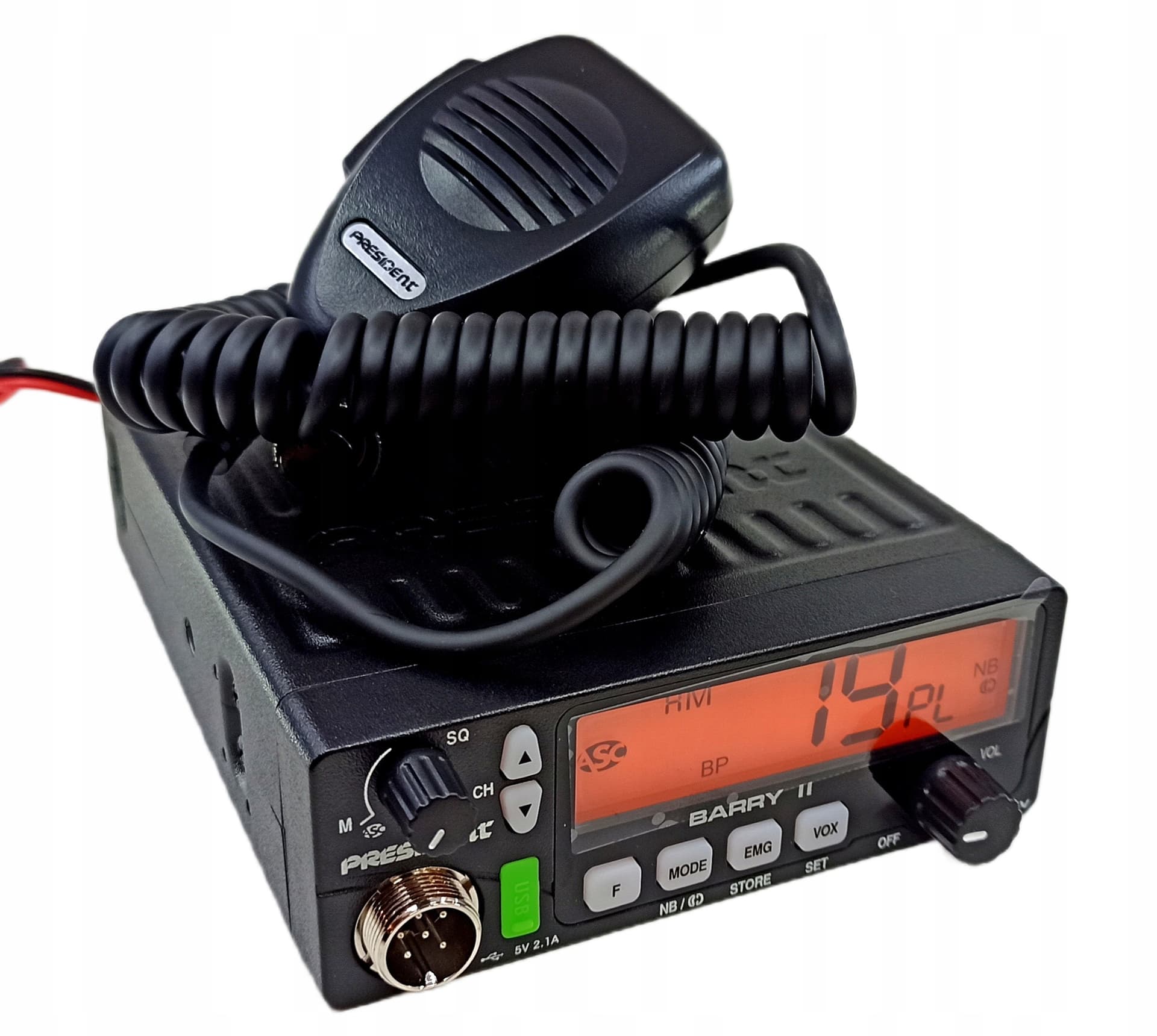 Radio CB PRESIDENT Barry II 4W 12/24V z blokadą szumów