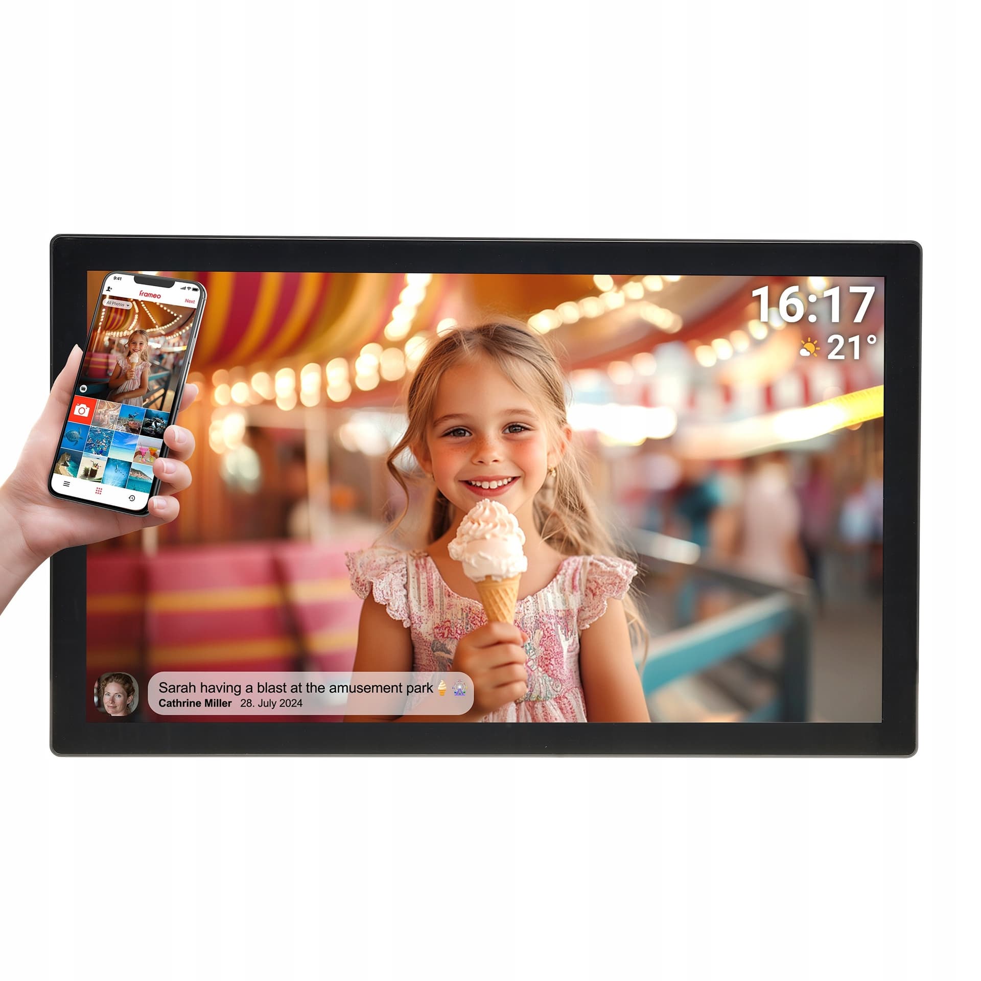 Ramka na zdjęcia Denver z FRAMEO 31.5" 32GB czarna