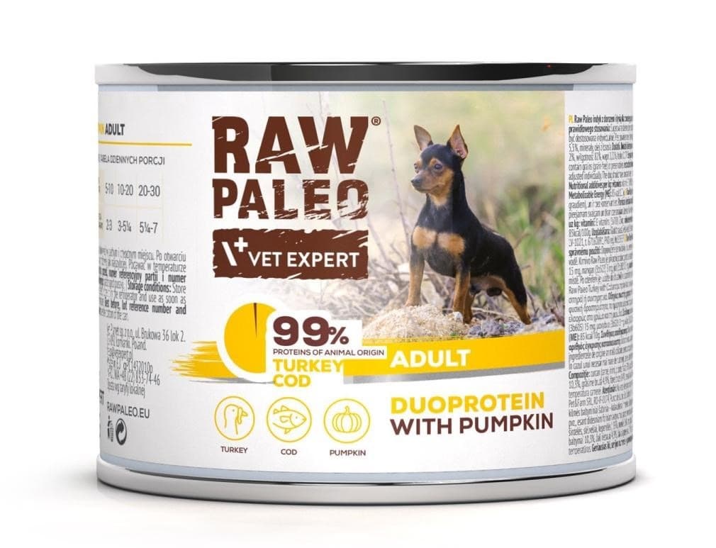 Raw Paleo Indykiem i Dorszem Karma dla Psa - 200g