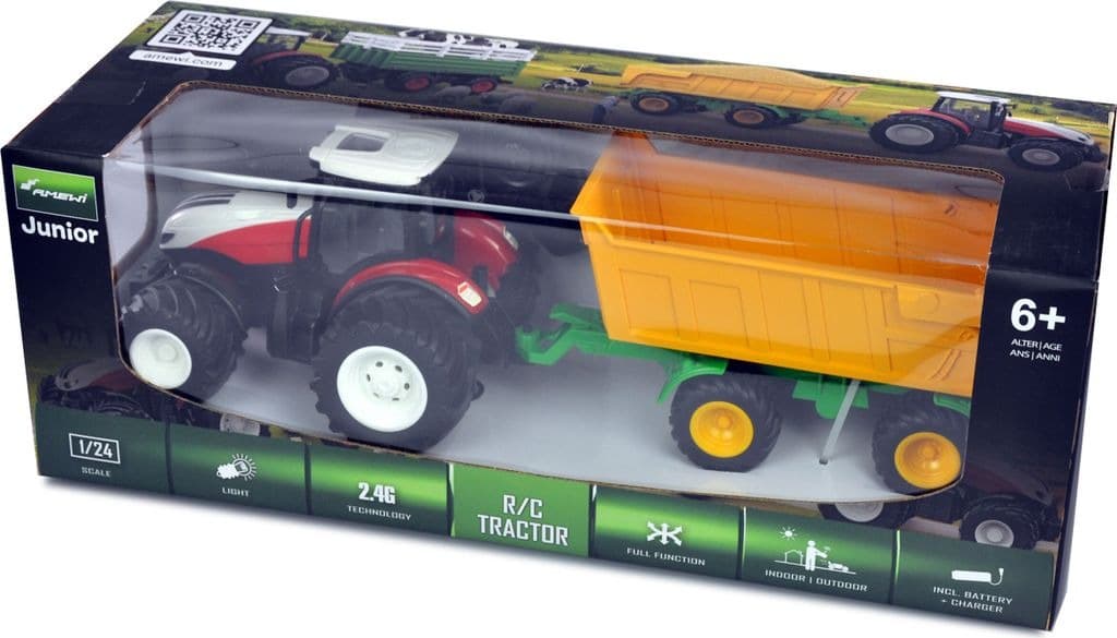 RC Traktor Amewi z Uchylnym Wieszakiem LiIon 500mAh biały/6+