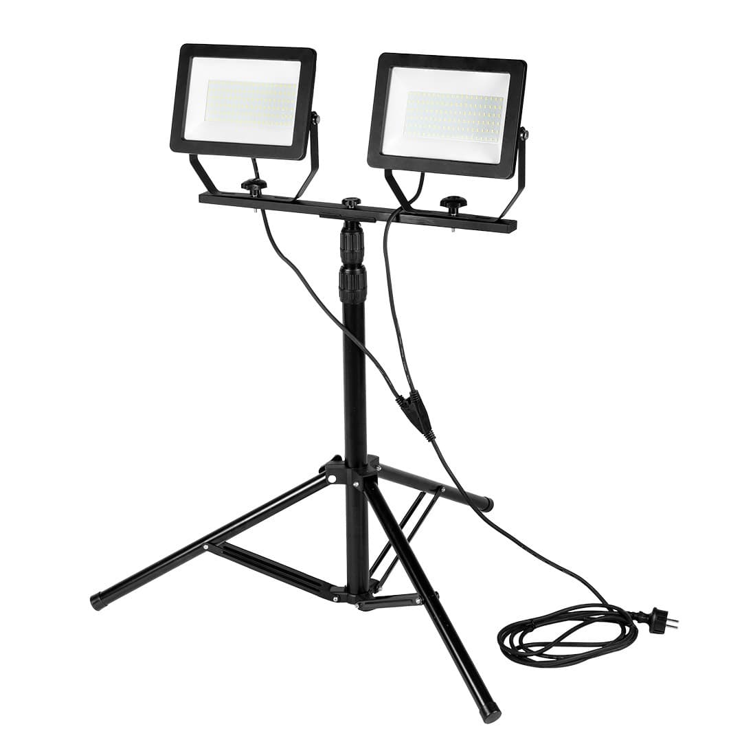 Reflektor LED podwójny 2 x 100W 2 x 8500lm na statywie 1.8m