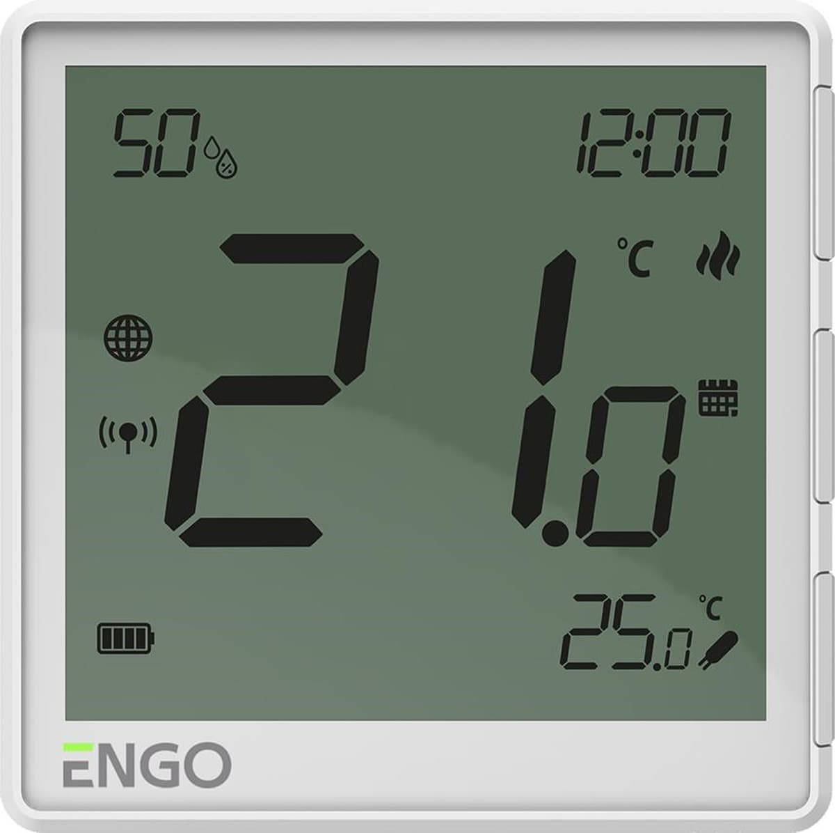 Regulator temperatury ENGO Controls EONE-BATW - Biały, Internetowy, Akumulatorowy, ZigBee