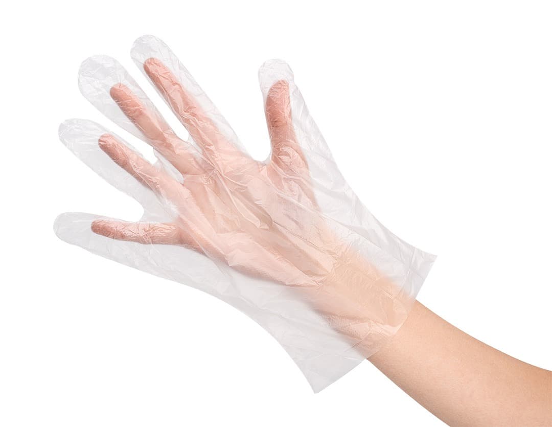 Rękawiczki foliowe jednorazowe HDPE 100 sztuk
