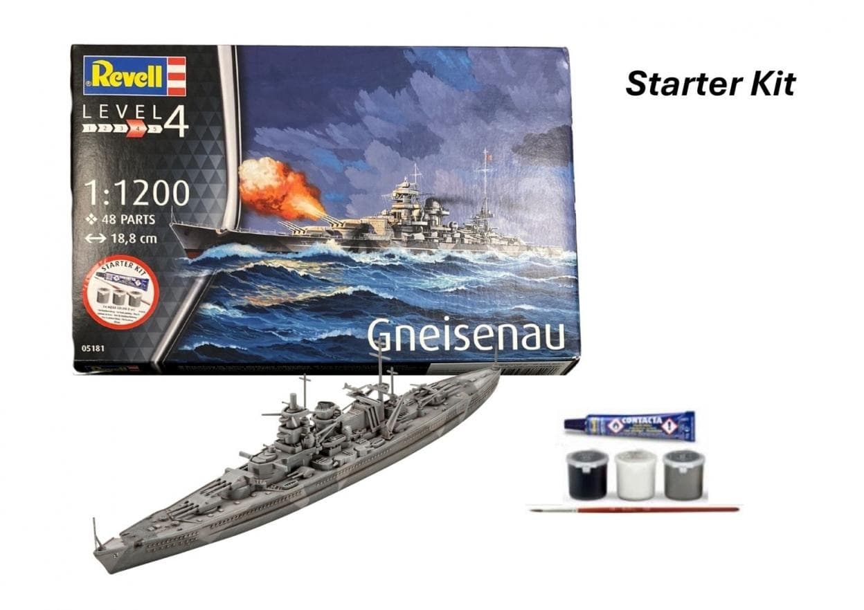 Revell Starter Kit Pancernik Gneisenau model 1:1200