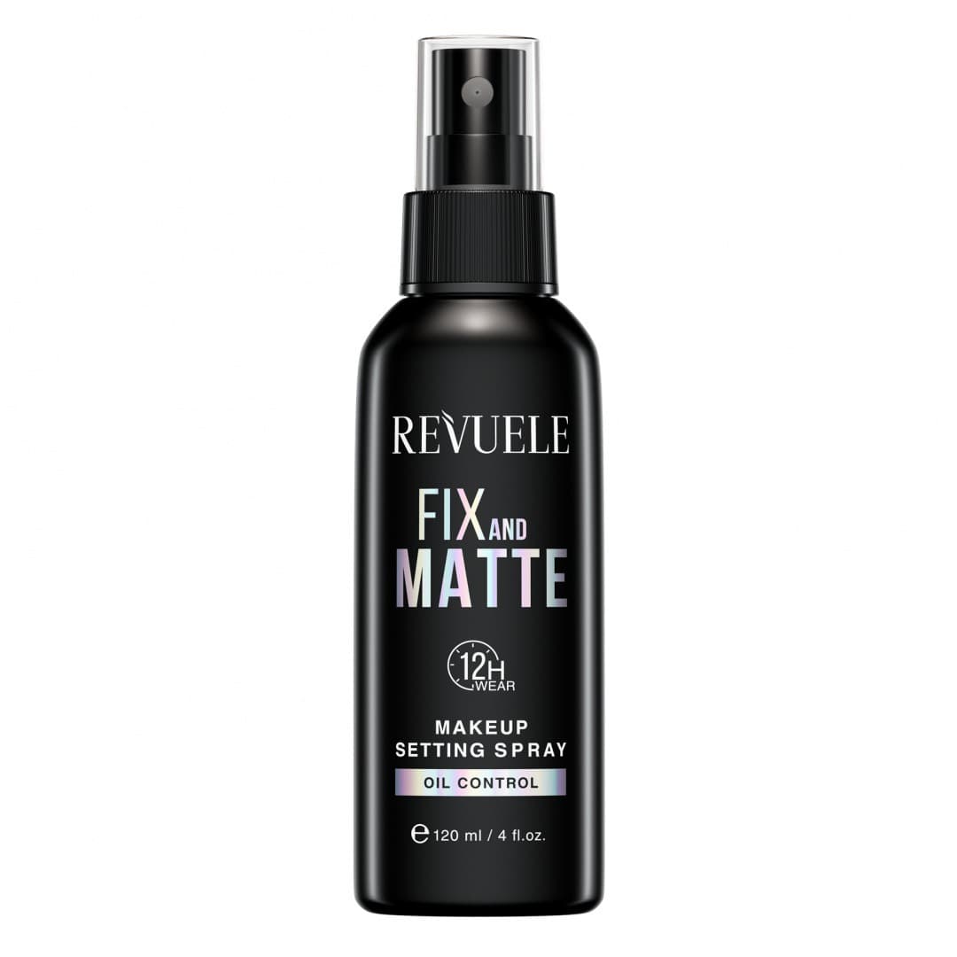 Revuele Fix & Matte: Spray utrwalający makijaż 12h, efekt matu