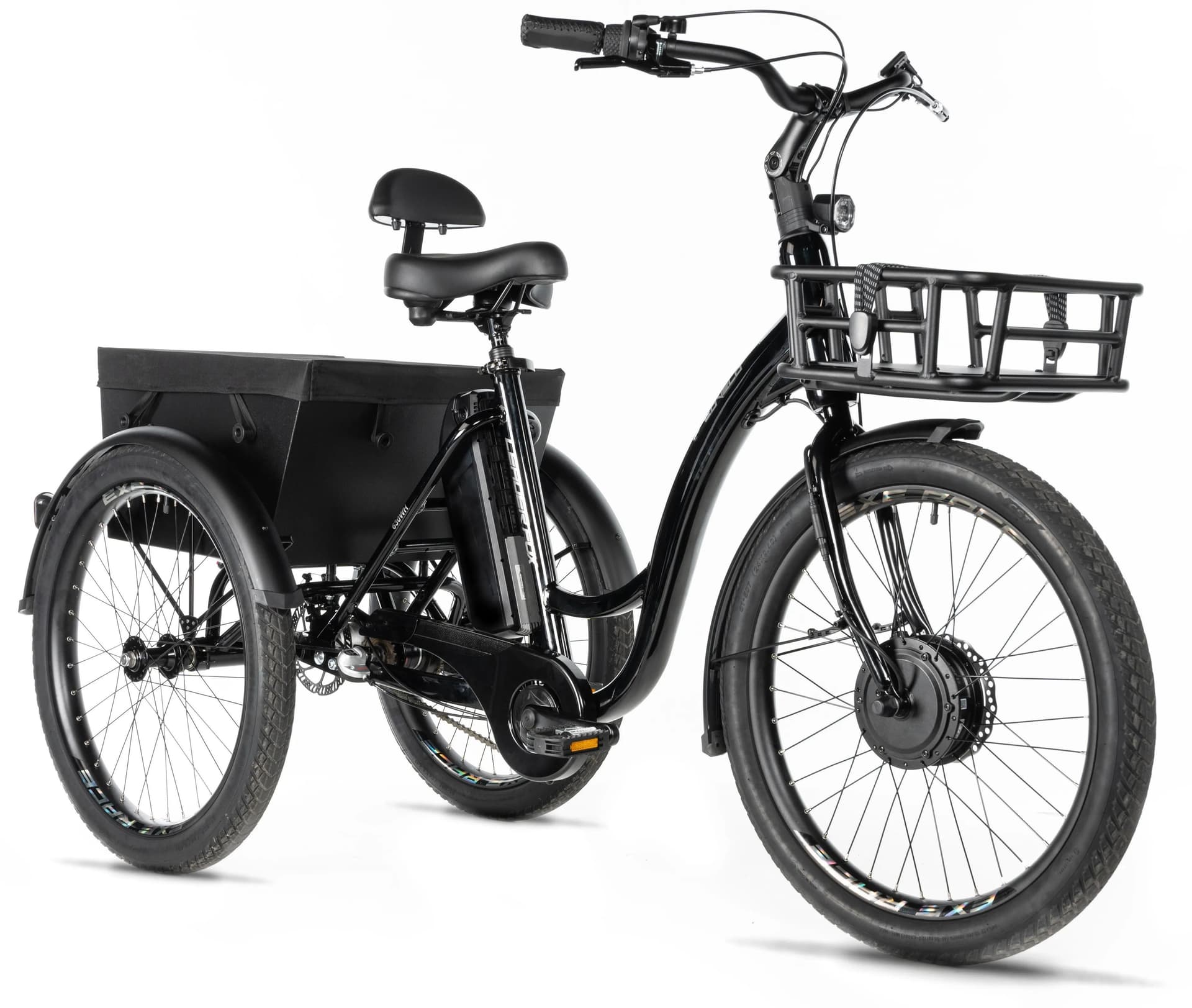 Rower elektryczny Leader Fox trójkołowy LOVELO, model 2025 17,4 Ah / 626 Wh czarny