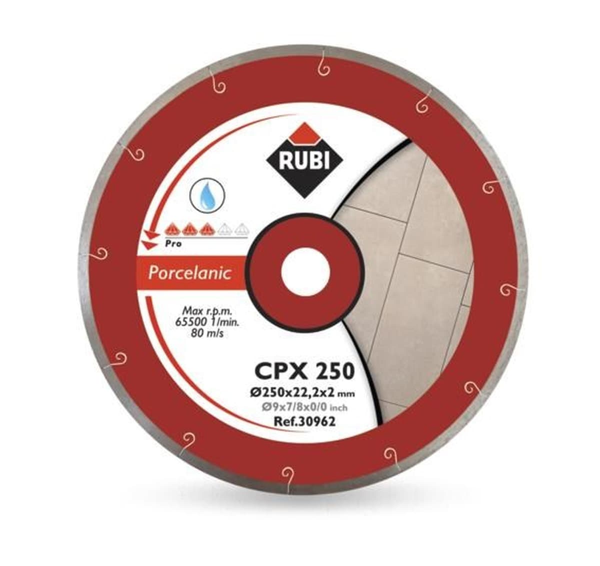RUBI TARCZA DIAMENTOWA CPX 250 x 25,4mm PRO DO GRESU PORCELANOWEGO