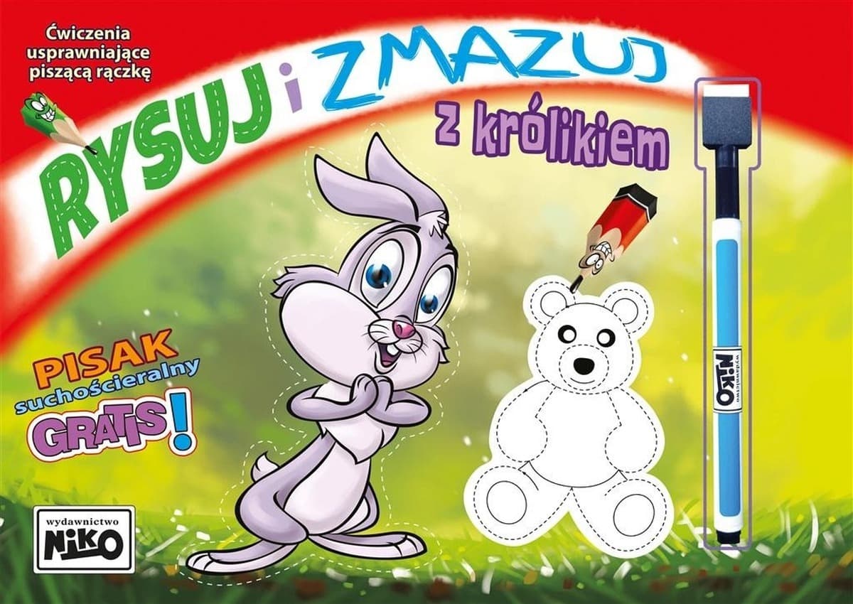Rysuj i zmazuj z Królikiem - Ćwiczenia dla dzieci NIKO