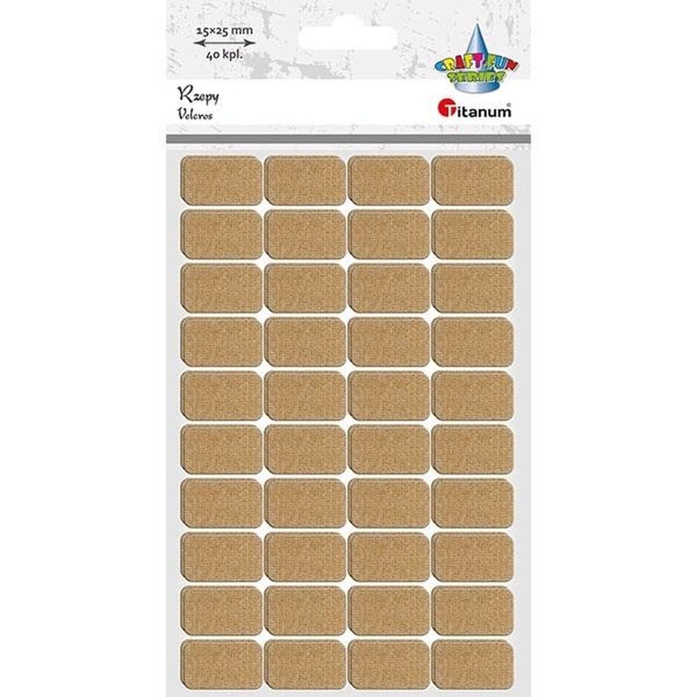 Rzepy samoprzylepne beżowe 15 x 25 mm 40 kompletów
