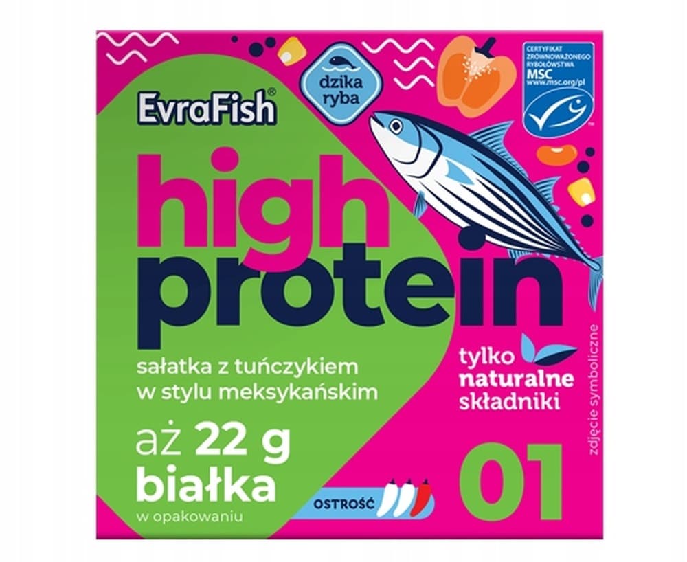 Evrafish Proteinowa sałatka z tuńczykiem w stylu meksykańskim 160g