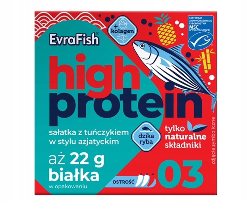 Evrafish Proteinowa sałatka z tuńczykiem w stylu azjatyckim 160g