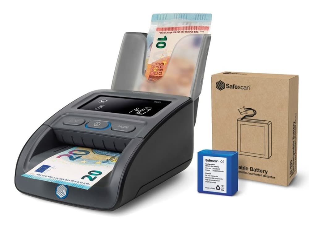 Safescan 155-S Zestaw do sprawdzania pieniędzy z akumulatorem i wózkiem