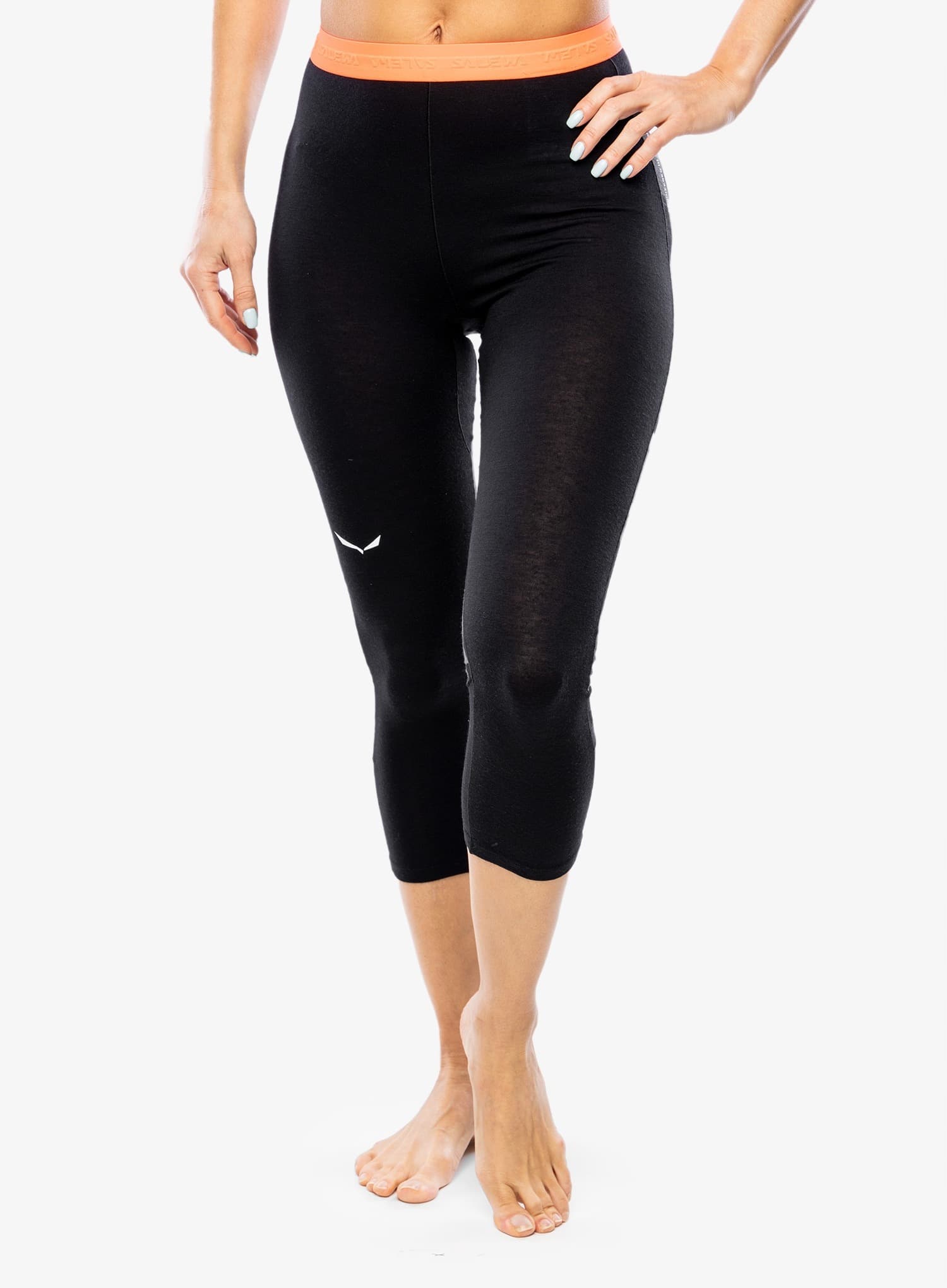 Salewa Cristallo Warm Amr 3/4 Tight - legginsy termoaktywne damskie, czarne, rozmiar S